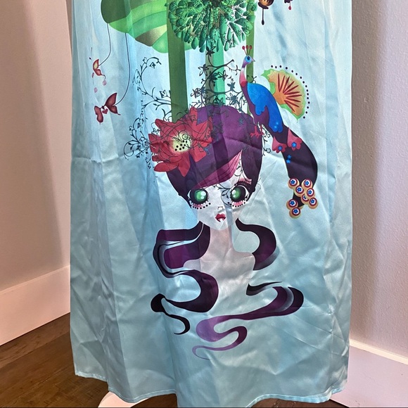 Custo Barcelona Graphic Silk Maxi Dress - Picture 9 of 16